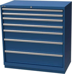 LISTA - 7 Drawer, Modular Storage Cabinet - Steel, 40-1/4" Wide x 22-1/2" Deep x 41-3/4" High, Blue - USA Tool & Supply