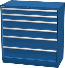 LISTA - 6 Drawer, Modular Storage Cabinet - Steel, 40-1/4" Wide x 22-1/2" Deep x 41-3/4" High, Blue - USA Tool & Supply