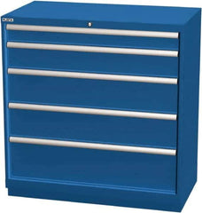LISTA - 5 Drawer, Modular Storage Cabinet - Steel, 40-1/4" Wide x 22-1/2" Deep x 41-3/4" High, Blue - USA Tool & Supply