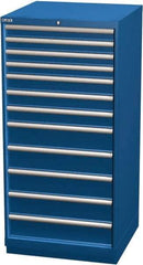 LISTA - 12 Drawer, Modular Storage Cabinet - Steel, 28-1/4" Wide x 28-1/2" Deep x 59-1/2" High, Blue - USA Tool & Supply