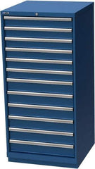 LISTA - 12 Drawer, Modular Storage Cabinet - Steel, 28-1/4" Wide x 28-1/2" Deep x 59-1/2" High, Blue - USA Tool & Supply