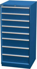 LISTA - 8 Drawer, Modular Storage Cabinet - Steel, 28-1/4" Wide x 28-1/2" Deep x 59-1/2" High, Blue - USA Tool & Supply