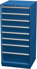 LISTA - 8 Drawer, Modular Storage Cabinet - Steel, 28-1/4" Wide x 28-1/2" Deep x 59-1/2" High, Blue - USA Tool & Supply
