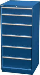 LISTA - 6 Drawer, Modular Storage Cabinet - Steel, 28-1/4" Wide x 28-1/2" Deep x 59-1/2" High, Blue - USA Tool & Supply