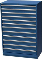 LISTA - 12 Drawer, Modular Storage Cabinet - Steel, 40-1/4" Wide x 22-1/2" Deep x 59-1/2" High, Blue - USA Tool & Supply