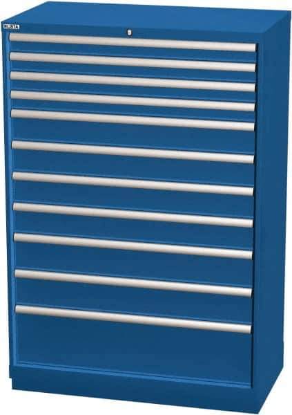 LISTA - 11 Drawer, Modular Storage Cabinet - Steel, 40-1/4" Wide x 22-1/2" Deep x 59-1/2" High, Blue - USA Tool & Supply