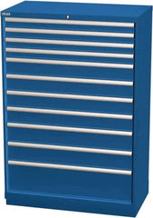 LISTA - 11 Drawer, Modular Storage Cabinet - Steel, 40-1/4" Wide x 22-1/2" Deep x 59-1/2" High, Blue - USA Tool & Supply