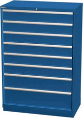 LISTA - 8 Drawer, Modular Storage Cabinet - Steel, 40-1/4" Wide x 22-1/2" Deep x 59-1/2" High, Blue - USA Tool & Supply