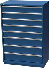 LISTA - 8 Drawer, Modular Storage Cabinet - Steel, 40-1/4" Wide x 22-1/2" Deep x 59-1/2" High, Blue - USA Tool & Supply
