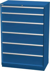 LISTA - 6 Drawer, Modular Storage Cabinet - Steel, 40-1/4" Wide x 22-1/2" Deep x 59-1/2" High, Blue - USA Tool & Supply