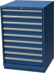 LISTA - 9 Drawer, Modular Storage Cabinet - Steel, 28-1/4" Wide x 28-1/2" Deep x 41-3/4" High, Blue - USA Tool & Supply