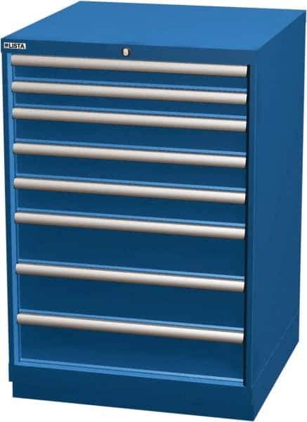 LISTA - 8 Drawer, Modular Storage Cabinet - Steel, 28-1/4" Wide x 28-1/2" Deep x 41-3/4" High, Blue - USA Tool & Supply