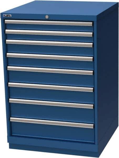 LISTA - 8 Drawer, Modular Storage Cabinet - Steel, 28-1/4" Wide x 28-1/2" Deep x 41-3/4" High, Blue - USA Tool & Supply