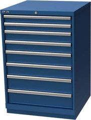 LISTA - 8 Drawer, Modular Storage Cabinet - Steel, 28-1/4" Wide x 28-1/2" Deep x 41-3/4" High, Blue - USA Tool & Supply