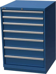 LISTA - 7 Drawer, Modular Storage Cabinet - Steel, 28-1/4" Wide x 28-1/2" Deep x 41-3/4" High, Blue - USA Tool & Supply
