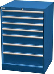 LISTA - 7 Drawer, Modular Storage Cabinet - Steel, 28-1/4" Wide x 28-1/2" Deep x 41-3/4" High, Blue - USA Tool & Supply