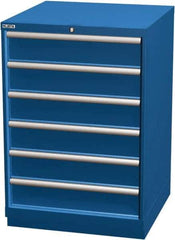 LISTA - 6 Drawer, Modular Storage Cabinet - Steel, 28-1/4" Wide x 28-1/2" Deep x 41-3/4" High, Blue - USA Tool & Supply