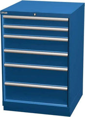 LISTA - 6 Drawer, Modular Storage Cabinet - Steel, 28-1/4" Wide x 28-1/2" Deep x 41-3/4" High, Blue - USA Tool & Supply