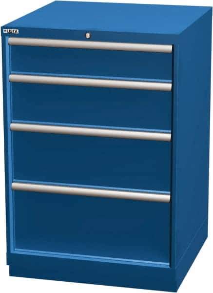 LISTA - 4 Drawer, Modular Storage Cabinet - Steel, 28-1/4" Wide x 28-1/2" Deep x 41-3/4" High, Blue - USA Tool & Supply
