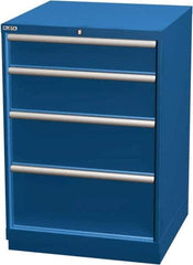 LISTA - 4 Drawer, Modular Storage Cabinet - Steel, 28-1/4" Wide x 28-1/2" Deep x 41-3/4" High, Blue - USA Tool & Supply
