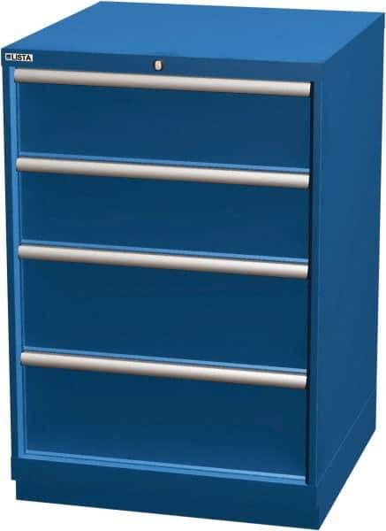 LISTA - 4 Drawer, Modular Storage Cabinet - Steel, 28-1/4" Wide x 28-1/2" Deep x 41-3/4" High, Blue - USA Tool & Supply