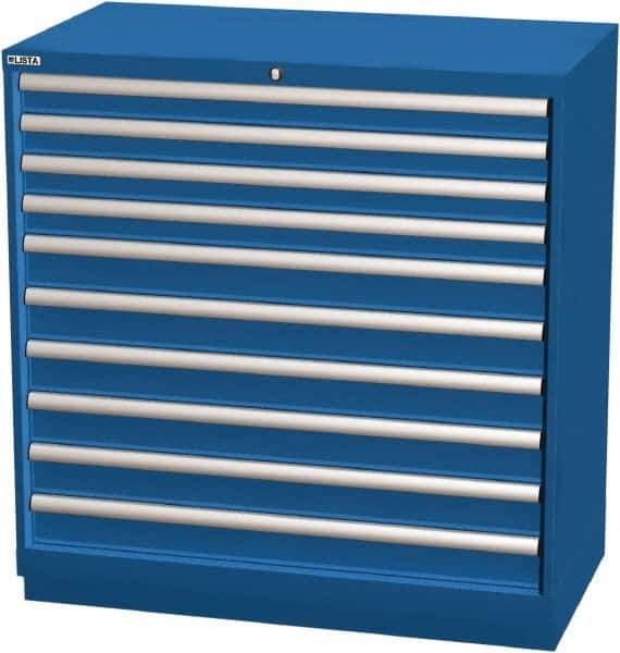 LISTA - 10 Drawer, Modular Storage Cabinet - Steel, 40-1/4" Wide x 22-1/2" Deep x 41-3/4" High, Blue - USA Tool & Supply