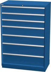 LISTA - 7 Drawer, Modular Storage Cabinet - Steel, 40-1/4" Wide x 22-1/2" Deep x 59-1/2" High, Blue - USA Tool & Supply
