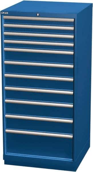 LISTA - 11 Drawer, Modular Storage Cabinet - Steel, 28-1/4" Wide x 28-1/2" Deep x 59-1/2" High, Blue - USA Tool & Supply