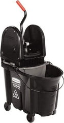 Rubbermaid - 35 Qt Plastic Steel Bucket & Wringer - 510.54mm Long x 927.1mm High x 398.78mm Wide, Black - USA Tool & Supply