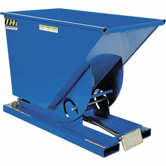 Vestil - 2,000 Lb Load Capacity, 3/4 Cu Yd, Steel Self-Dumping Hopper - 31-11/16" Wide x 61-1/8" Long x 42-11/16" High, Blue - USA Tool & Supply