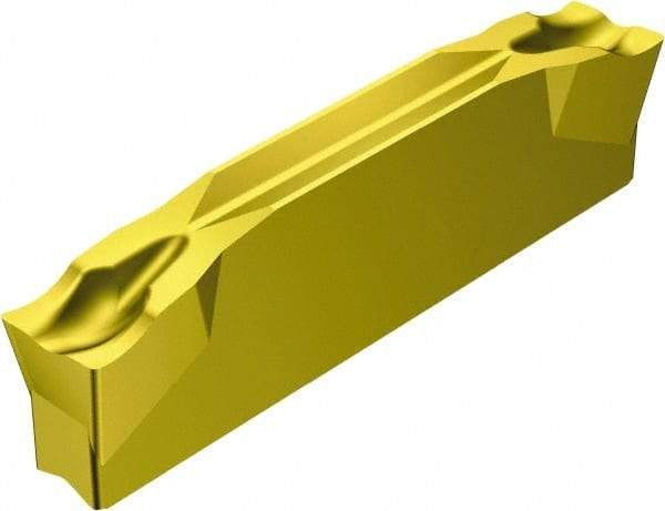 Sandvik Coromant - R123x2E CM 2135 Grade, 0.0787" Cutting Width, Carbide Cutoff Insert - 5° Right Hand Lead Angle, 0.0079" Cnr Rad, TiCN/Al2O3/TiN Coated - USA Tool & Supply