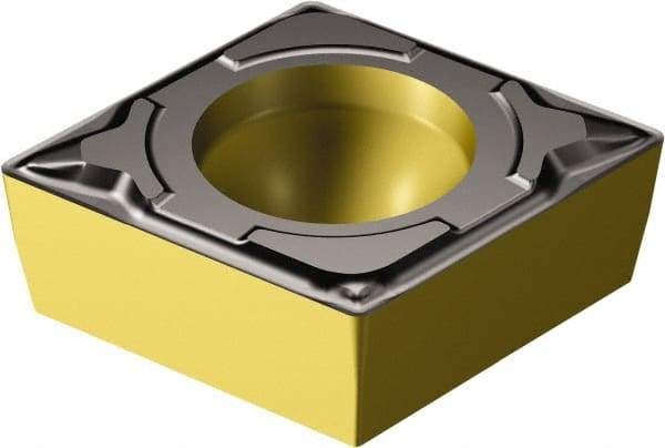 Sandvik Coromant - CCMT431 PF Grade 4315 Carbide Turning Insert - TiCN/Al2O3/TiN Finish, 80° Parallelogram, 1/2" Inscr Circle, 3/16" Thick, 1/64" Corner Radius - USA Tool & Supply