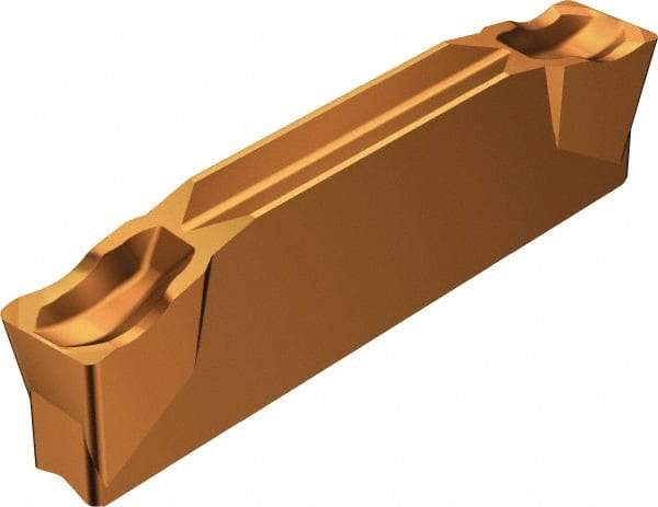 Sandvik Coromant - R123H2H CR 1145 Grade, 0.1575" Cutting Width, Carbide Cutoff Insert - 5° Right Hand Lead Angle, 0.0118" Cnr Rad, Oxide Coated - USA Tool & Supply