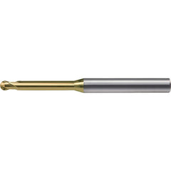 Ball End Mill: 2 Flute, Solid Carbide 65 mm OAL, Hardmax Coated, Series HSLB