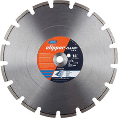 Wet & Dry Cut Saw Blade: 14″ Dia, 1″ Arbor Hole, 0.125″ Kerf Width, 24 Teeth High Speed Steel Teeth, Use on Concrete, Standard Arbor