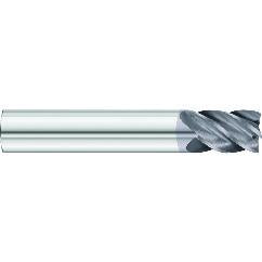 3/4 x 3/4 x 7/8 x 4 OAL .030 C/R 5 Flute Carbide End Mill - Round Shank-AlCrN Coated - USA Tool & Supply