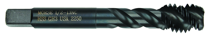 3/8-16 Dia. - H11 - HSS - Nitride & Steam Oxide - +.005 Oversize Spiral Flute Tap - USA Tool & Supply