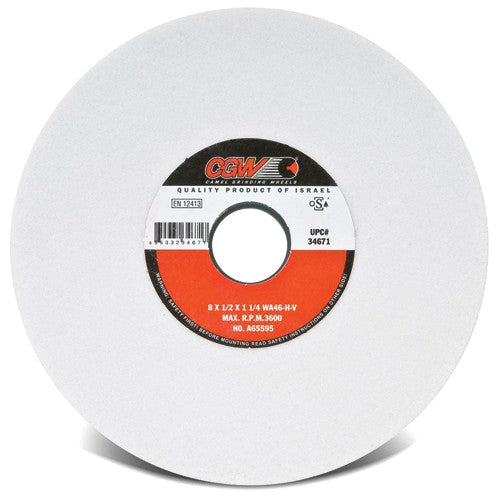 7″ × 1/4″ × 1 1/4″ - WA120 KV - T1 - White Grinding Wheel - USA Tool & Supply
