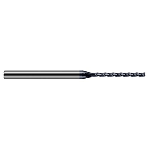 Miniature End Mills - Long Flute - 0.1406″ (9/64″) Cutter Diameter × 0.7500″ (3/4″) Length of Cut Carbide Square End Mill, 4 Flutes, AlTiN Coated - Exact Industrial Supply