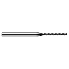 Miniature End Mills - Long Flute - 0.0800″ Cutter Diameter × 0.7500″ (3/4″) Length of Cut Carbide Square End Mill, 3 Flutes, Amorphous Diamond Coated