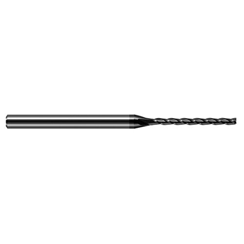 Miniature End Mills - Long Flute - 0.0930″ (3/32″) Cutter Diameter × 0.7500″ (3/4″) Length of Cut Carbide Square End Mill, 3 Flutes, Amorphous Diamond Coated