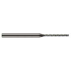 Miniature End Mills - Long Flute - 0.0300″ Cutter Diameter × 0.1500″ Length of Cut Carbide Square End Mill, 3 Flutes - Exact Industrial Supply