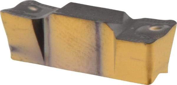 Iscar - 635080GRIP Grade IC808, 6.35mm Cutting Width Carbide Grooving Insert - 3.8mm Max Depth of Cut, Neutral, 0.8mm Corner Radius, TiAlN Finish - USA Tool & Supply