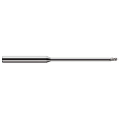Harvey Tool - Ball End Mills; Mill Diameter (Inch): 1/64 ; Mill Diameter (Decimal Inch): 0.0150 ; Number of Flutes: 3 ; Length of Cut (Decimal Inch): 0.0220 ; Material: Solid Carbide ; Overall Length (Inch): 2-1/2 - Exact Industrial Supply
