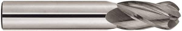 Niagara Cutter - 5/8" Diam, 2" LOC, 4 Flute Solid Carbide Ball End Mill - TiAlN Finish, Single End, 6" OAL, 5/8" Shank Diam, Spiral Flute - USA Tool & Supply