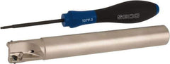 Seco - 3/4" Cut Diam, 0.354" Max Depth of Cut, 3/4" Shank Diam, 5.906" OAL, Indexable Square Shoulder End Mill - XO.X 10T3.. Inserts, Cylindrical Shank, 90° Lead Angle, Through Coolant, Series Turbo 10 - USA Tool & Supply