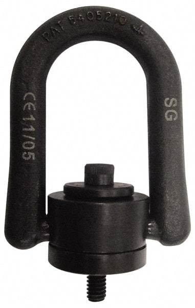 CM - 4,000 Lbs. Load Capacity, 3-1/2 Inch Wide x 5.31 Inch High x 1 Inch Opening, Extra Duty Hoist Ring - 5/8-11 Thread Size, 1 Inch Thread Length, 3/4 Inch Bail Diameter, 60 Ft./Lbs. Torque Load - USA Tool & Supply