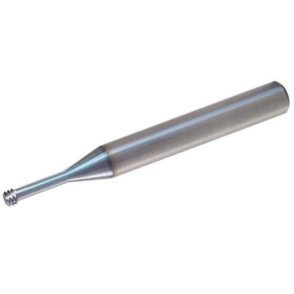 Vargus - 10-24 UNJ, 3.7mm Cutting Diam, 3 Flute, Solid Carbide Helical Flute Thread Mill - Internal Thread, 3.18mm LOC, 57mm OAL, 6mm Shank Diam - USA Tool & Supply