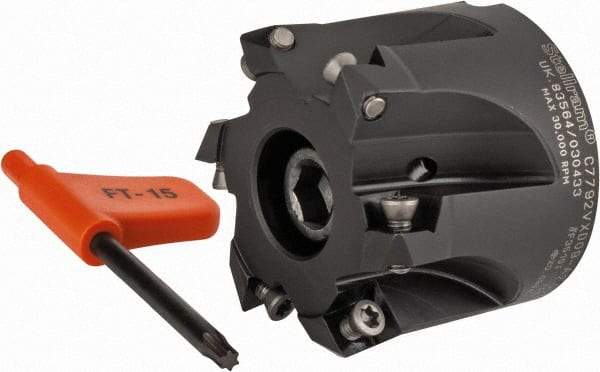 Kennametal - 2" Cut Diam, 0.059" Max Depth, 3/4" Arbor Hole, 6 Inserts, XD 09 Insert Style, Indexable Copy Face Mill - C7792VXD09-A2.00Z06R Cutter Style, 1.574" High, Through Coolant, Series 7792 - USA Tool & Supply