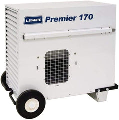 LB White - 170,000 BTU Rating, Ductable Unit Heater - 4,000 Sq Ft Max Heating Area, 100 Lb Capacity, Fuel with Propane - USA Tool & Supply